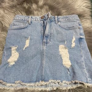 Light wash jean skirt